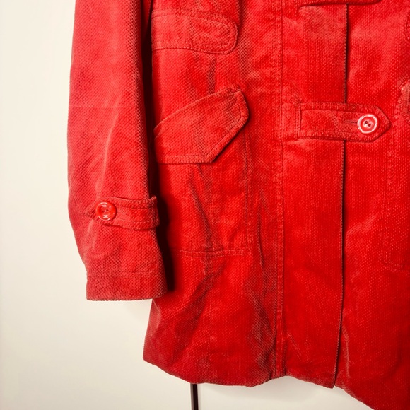 Idra Coral corduroy Hooded Pea Coat - Picture 6 of 9